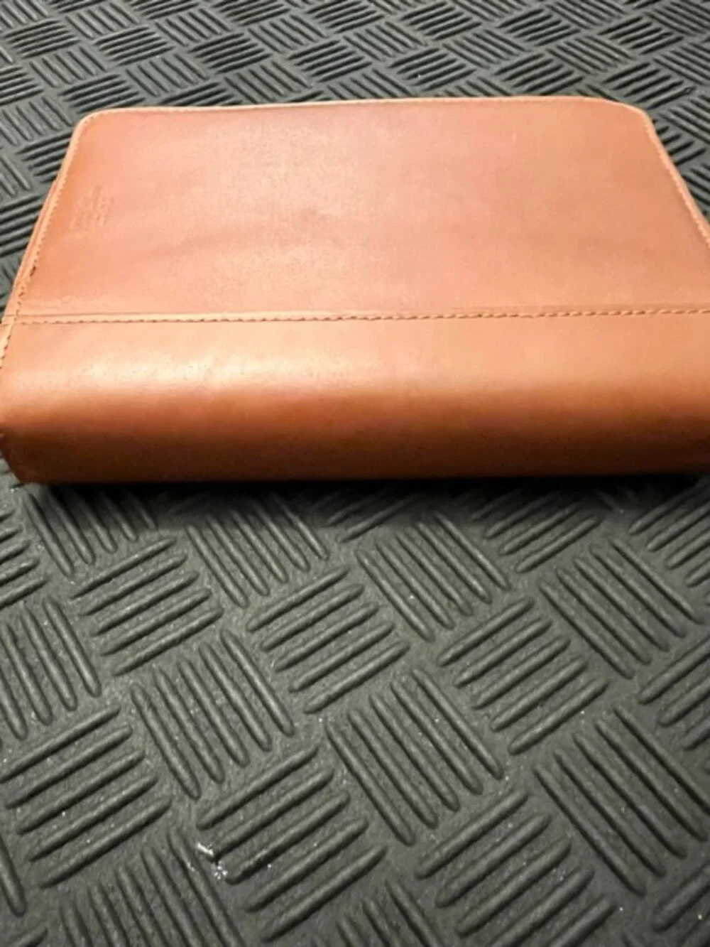 Vintage Buxton 6 Ring Binder Agenda Day Planner British Tan Leather Pgs Included